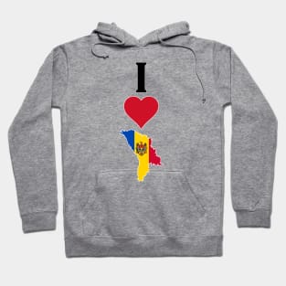 I Heart Moldova I Love Moldovan National Flag Map Vertical Hoodie